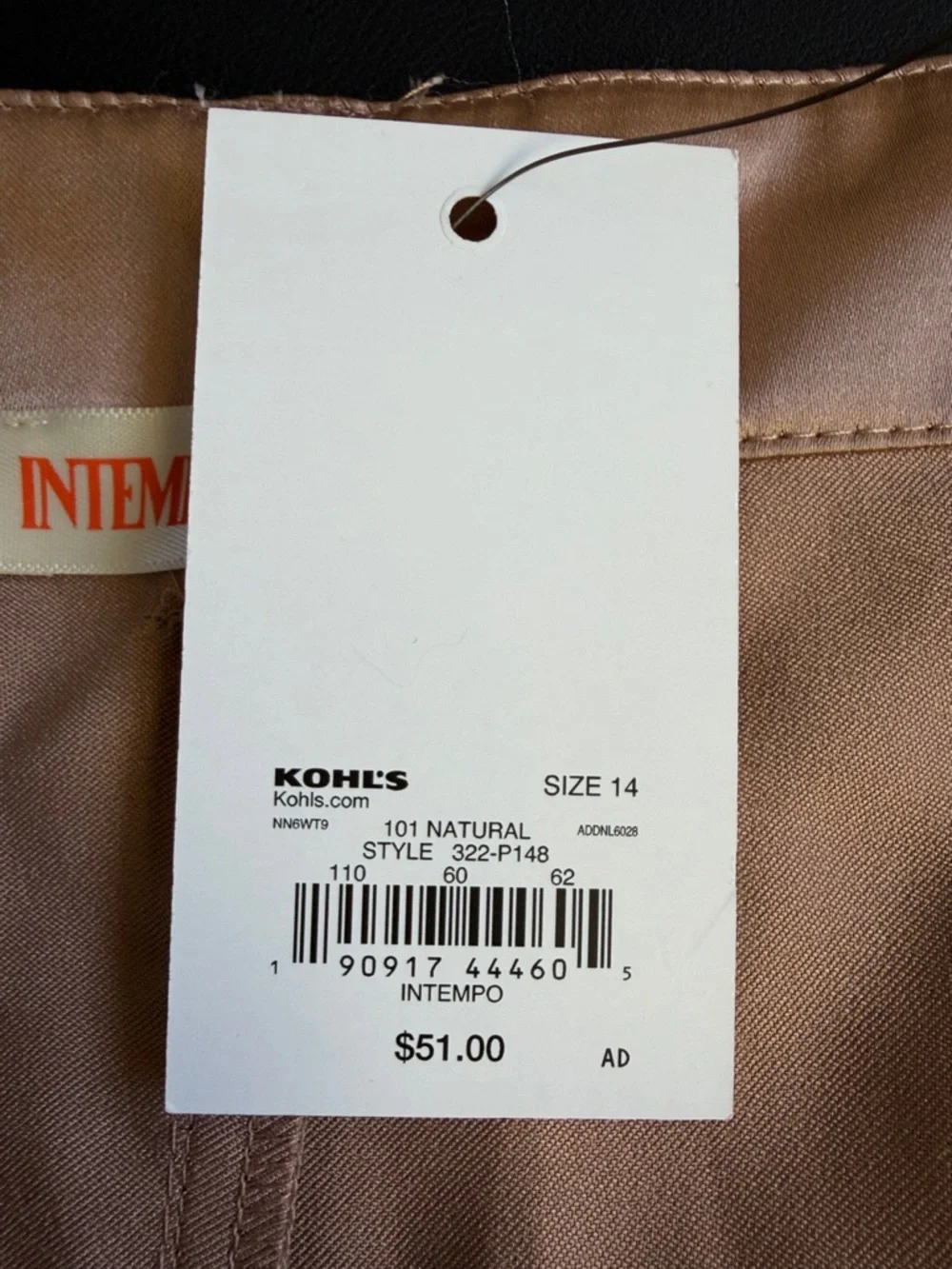 NWT Intempo Satin Cargo Pants 14 Champagne Wide Leg Drawstring Hem Y2K